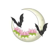 lune chauve souris partie 1 vecteur