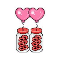 pixel l'amour avec l'amour ballon illustration vecteur