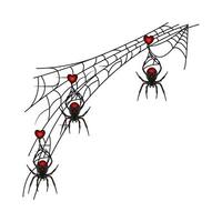 araignée rouge dans araignée la toile illustration vecteur