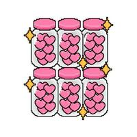 pixel l'amour dans pot illustration vecteur