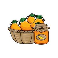 confiture mangue avec mangue fruit dans panier illustration vecteur