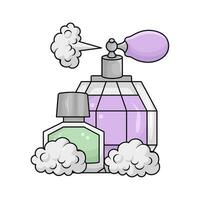 parfum bouteille vaporisateur avec fumée illustration vecteur