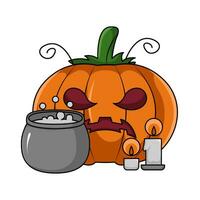 citrouille Halloween, potion avec bougie illustration vecteur