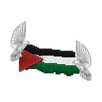 drapeau Palestine avec oiseau illustration vecteur
