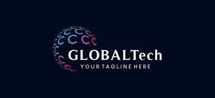 La technologie globe logo conception modèle, moderne abstrait globe vecteur illustration