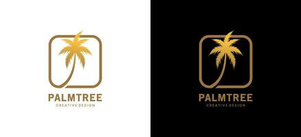 luxe paume arbre logo conception dans moderne abstrait boîte vecteur