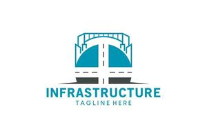 Infrastructure logo conception avec carrefour et moderne bâtiments vecteur