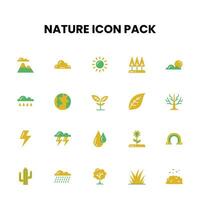 la nature plat style icône pack vecteur