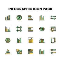 infographie rempli contour icône pack vecteur