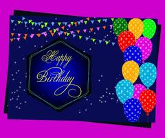 content anniversaire à vous texte avec ballon et confettis décoration élément pour naissance journée fête salutation carte conception. vecteur illustration