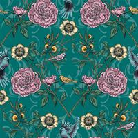 Jardin victorien. Floral pattern sans soudure. Illustration vectorielle vecteur