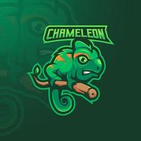 logo mascotte caméléon vecteur