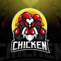 vecteur de conception de logo de mascotte de poulet