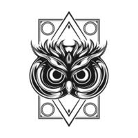 tête de hibou illustration vectorielle vecteur