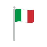 drapeau de Italie sur mât isolé vecteur