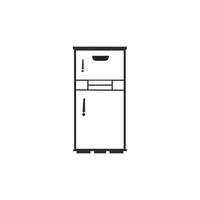 frigo icône contour vecteur conception élément. logotype réfrigérateur symbole ligne art style. moderne vecteur modèle isolé blanc Contexte.
