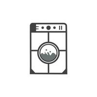 la lessive machine icône conception plat style ligne art noir et blanche. vêtements séchoir ou machine à laver vecteur conception isolé modèle.