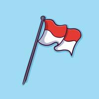 indonésien drapeau dessin animé vecteur