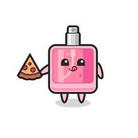 dessin animé mignon de parfum mangeant de la pizza vecteur