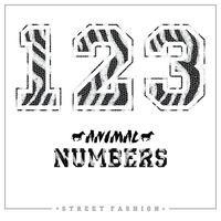 Numéros de mosaïque d&#39;animaux pour t-shirts, affiches, cartes et autres usages. vecteur