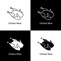 poulet Viande. rôti poulet logo icône vecteur