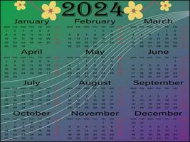 2024 calendrier conception vecteur