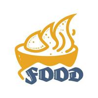 création de logo de nourriture vecteur