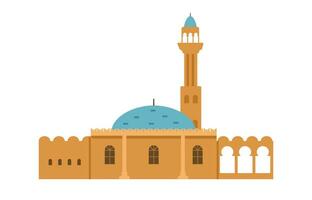 traditionnel arabe mosquée bâtiment extérieur plat vecteur illustration isolé sur blanche.
