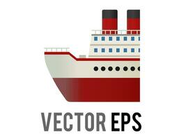 vecteur rouge grand navire icône, transport de gens ou cargaison à travers océan