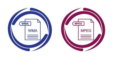 wma et mpeg icône vecteur