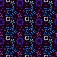 vecteur sans couture bleu galaxie modèle avec étoiles. foncé espace Contexte avec brillant coloré étoiles pour tissu, papier et conception.