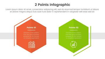 contre ou comparer et Comparaison concept pour infographie modèle bannière avec nid d'abeille forme décoration avec deux point liste information vecteur