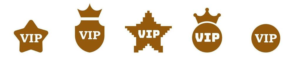 VIP utilisateur icône ensemble. prime membre signe. exclusif utilisateur carte étiqueter. vecteur