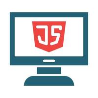 javascript vecteur glyphe deux Couleur icône pour personnel et commercial utiliser.