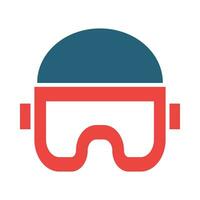 sécurité des lunettes vecteur glyphe deux Couleur icône pour personnel et commercial utiliser.