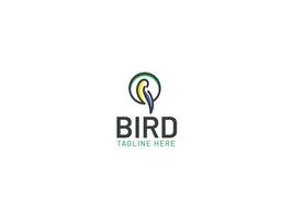conception minimale de logo d'oiseau vecteur