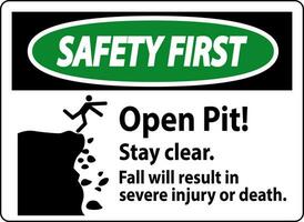 sécurité premier signe ouvert fosse rester clair tomber volonté résultat dans sévère blessure ou décès vecteur