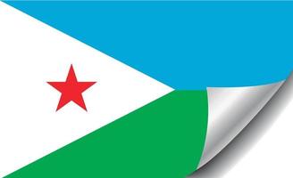 drapeau djibouti avec coin recourbé vecteur