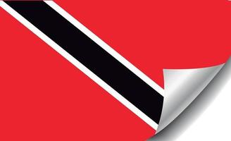 Drapeau de la Trinité-et-Tobago avec coin recourbé vecteur