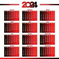 2024 calendrier conception modèle, moderne Créatif professionnel annuel calendrier 2024 vecteur