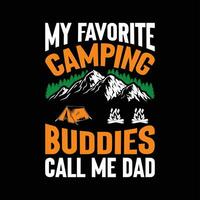 mon préféré camping copains appel moi papa vecteur
