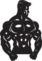 Gym logo vecteur ilustration silhouette noir Couleur 18