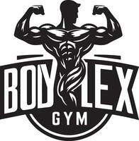 Gym logo vecteur ilustration silhouette noir Couleur sept