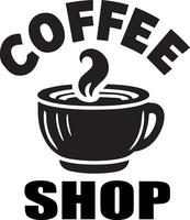 café magasin vecteur logo illustration noir Couleur silhouette 5