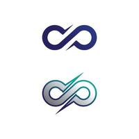 logo de conception d'infini et symbole d'infini d'entreprise et d'entreprise de 8 icônes vecteur