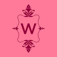 lettre w classique beauté ancien initiale vecteur logo Cadre conception