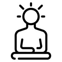 icône de la ligne de méditation vecteur