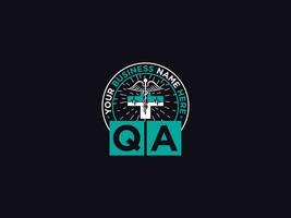 moderne qa médical logo, minimaliste qa logo icône vecteur art pour médecins