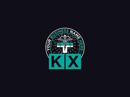 clinique kx logo lettre, minimal kx luxe médical logo pour médecins vecteur