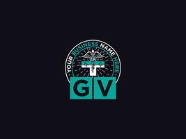 typographie gv logo, initiale gv luxe médical médecins logo pour vous vecteur